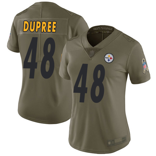 Women Pittsburgh Steelers Football #48 Limited Olive Bud Dupree 2017 Salute to Service Nike NFL Jersey
